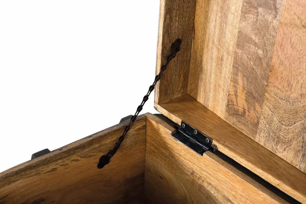 Boîtes de rangement - Coffre en bois de manguier noir avec détails peints à la main - GINER Y COLOMER