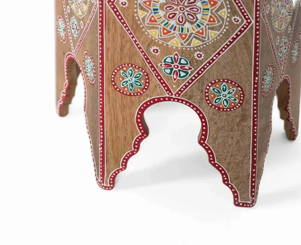 Tabourets - Tabouret en bois de manguier peint à la main - GINER Y COLOMER