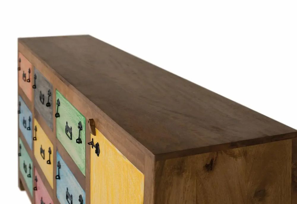 Sideboards - 9-drawer sideboard in multicolor solid wood - GINER Y COLOMER