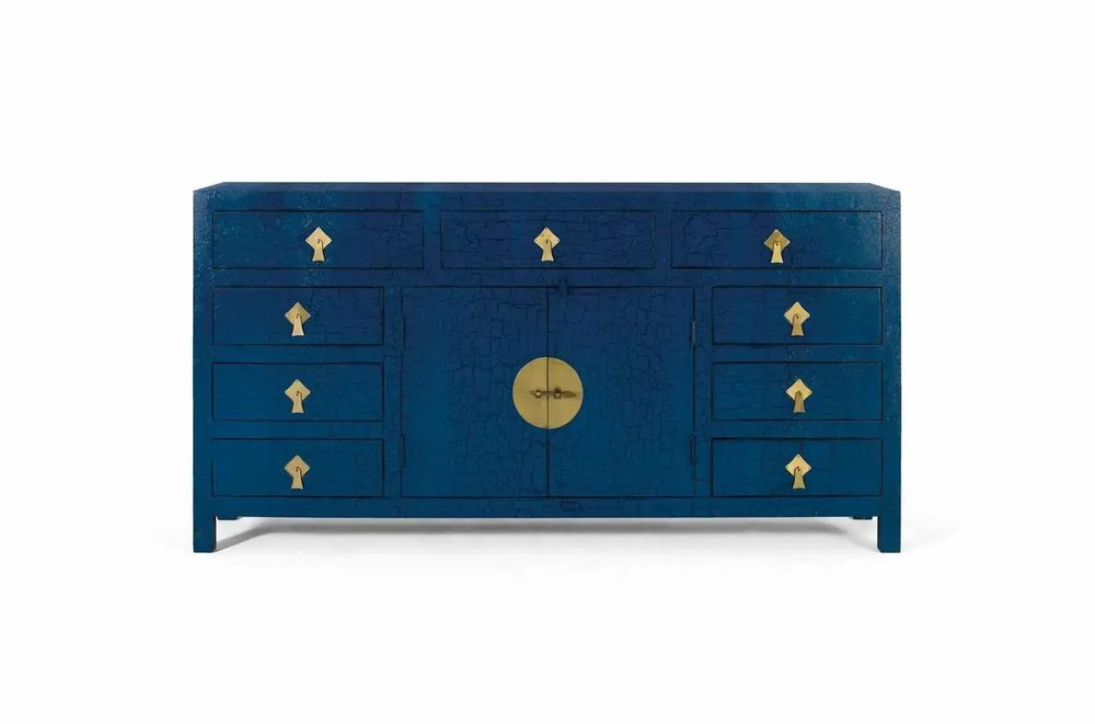 Sideboards - Sideboard with multiple doors and blue drawers - GINER Y COLOMER