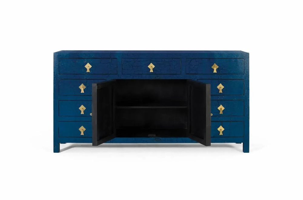 Sideboards - Sideboard with multiple doors and blue drawers - GINER Y COLOMER