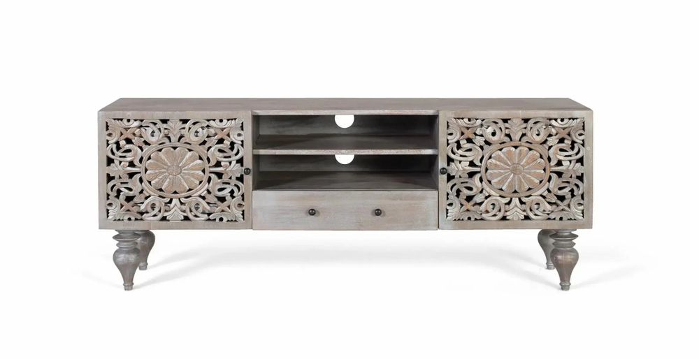 Meubles TV - Meuble TV en bois de manguier massif 150 cm - GINER Y COLOMER