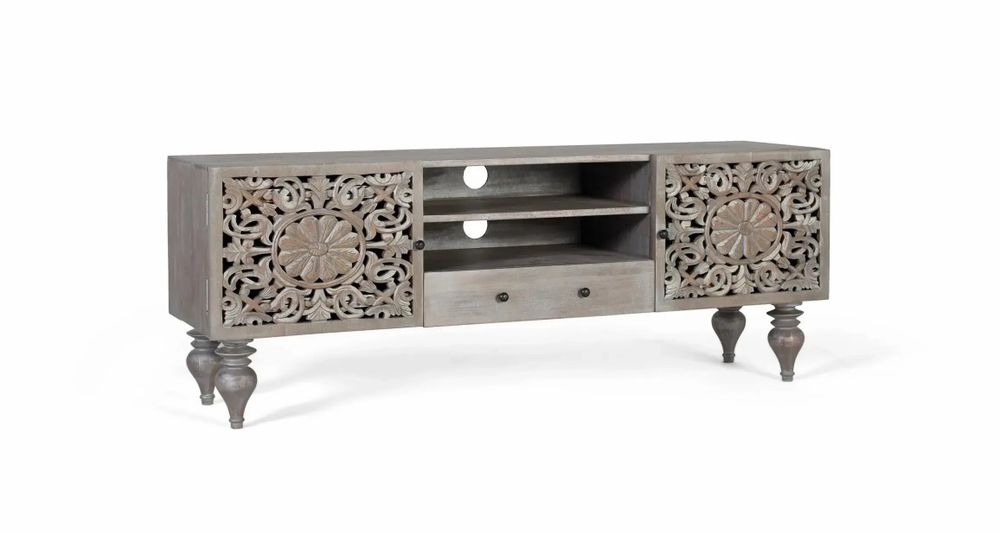 Meubles TV - Meuble TV en bois de manguier massif 150 cm - GINER Y COLOMER