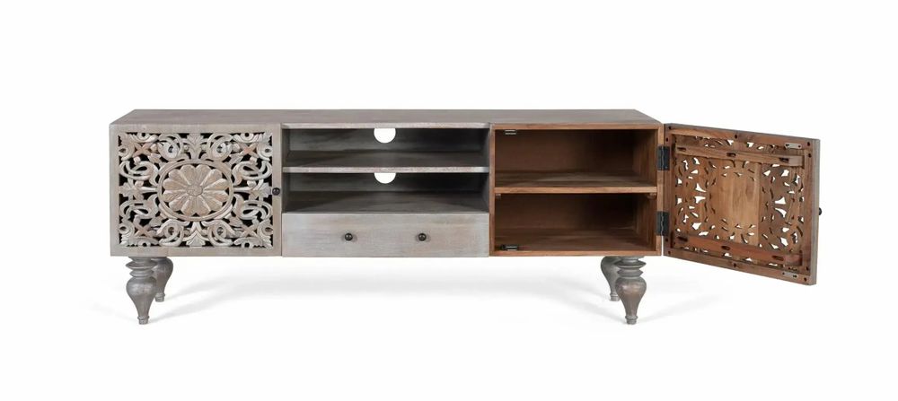 Meubles TV - Meuble TV en bois de manguier massif 150 cm - GINER Y COLOMER