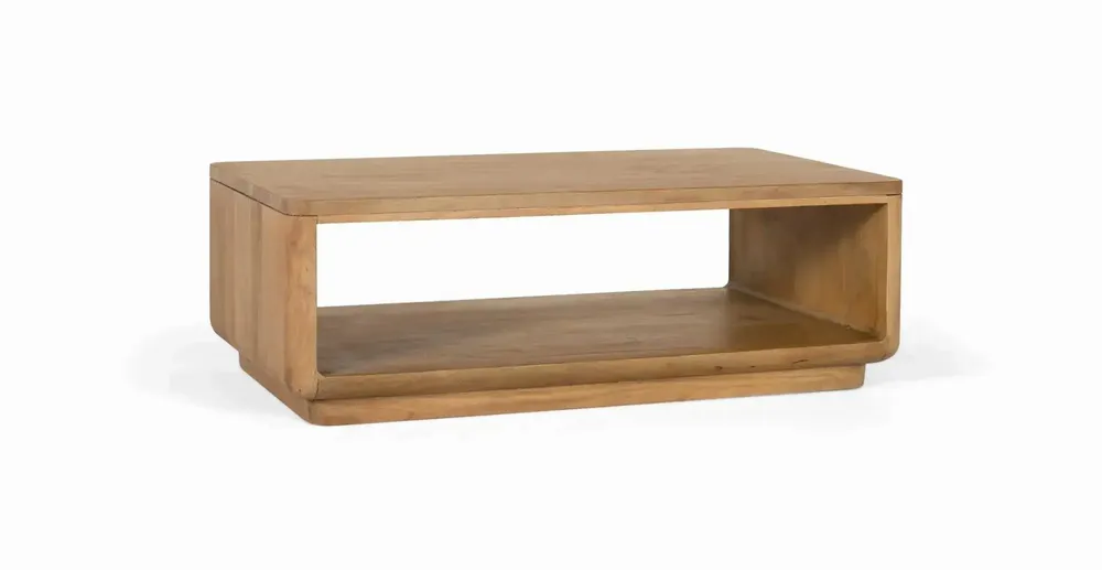 Coffee tables - Mango wood coffee table with rounded corners - GINER Y COLOMER