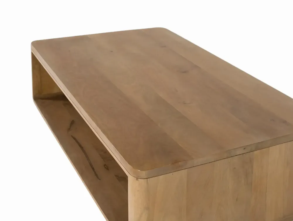 Coffee tables - Mango wood coffee table with rounded corners - GINER Y COLOMER