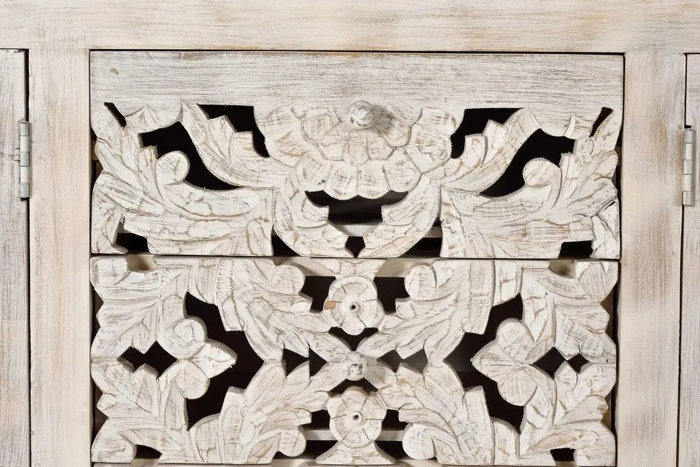 Sideboards - Mango wood sideboard and aged white metal legs - GINER Y COLOMER