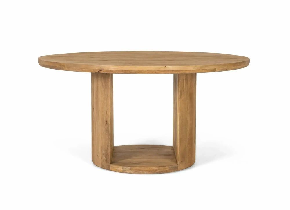 Tables Salle à Manger - Table en bois de manguier avec plateau rond de 150 cm de diamètre - GINER Y COLOMER