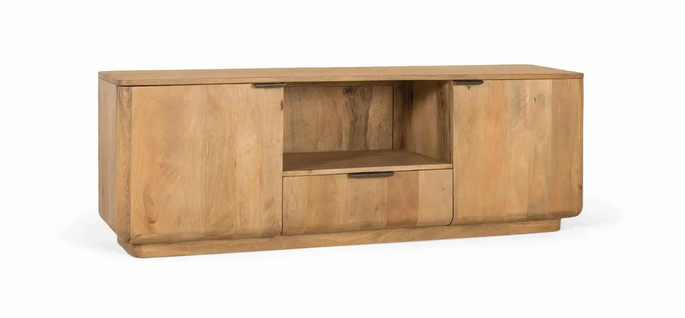 Meubles TV - Meuble TV en bois de manguier avec coins arrondis - GINER Y COLOMER