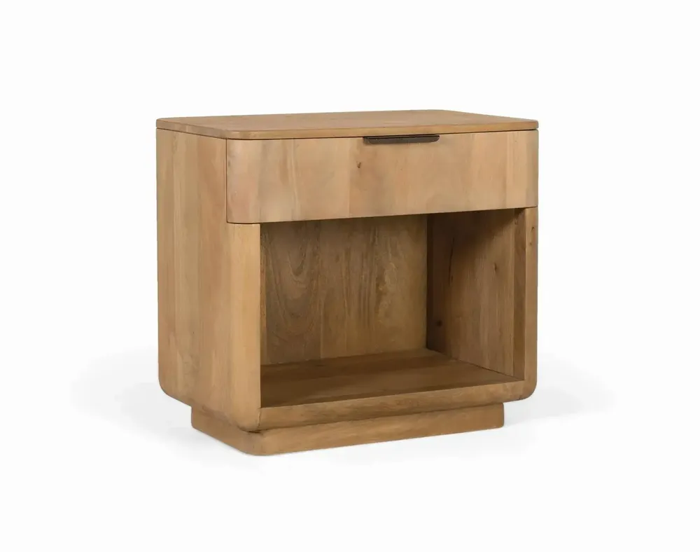 Night tables - Mango wood bedside table with rounded corners - GINER Y COLOMER