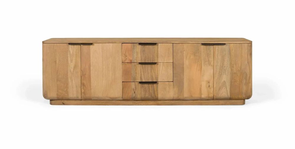 Buffets - Buffet en bois de manguier de couleur naturelle avec coins arrondis - GINER Y COLOMER