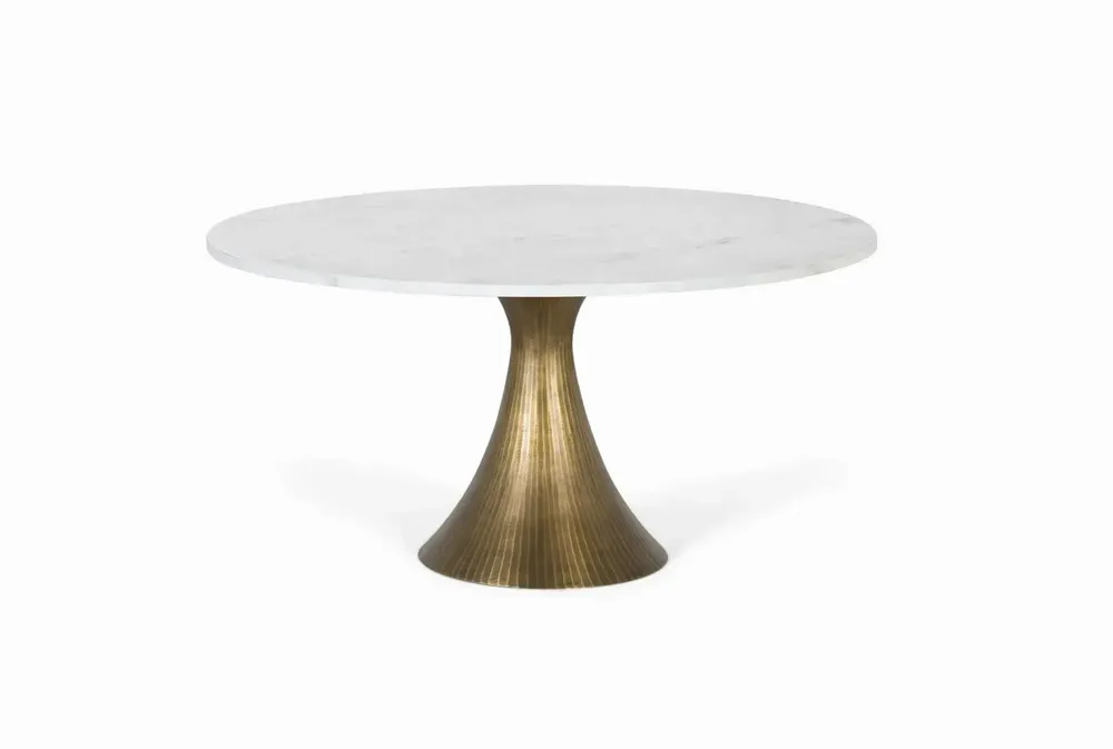 Tables basses - Table basse ronde avec plateau en marbre et structure en aluminium - GINER Y COLOMER