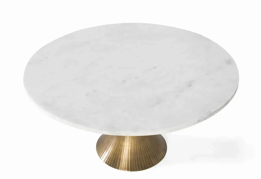 Tables basses - Table basse ronde avec plateau en marbre et structure en aluminium - GINER Y COLOMER