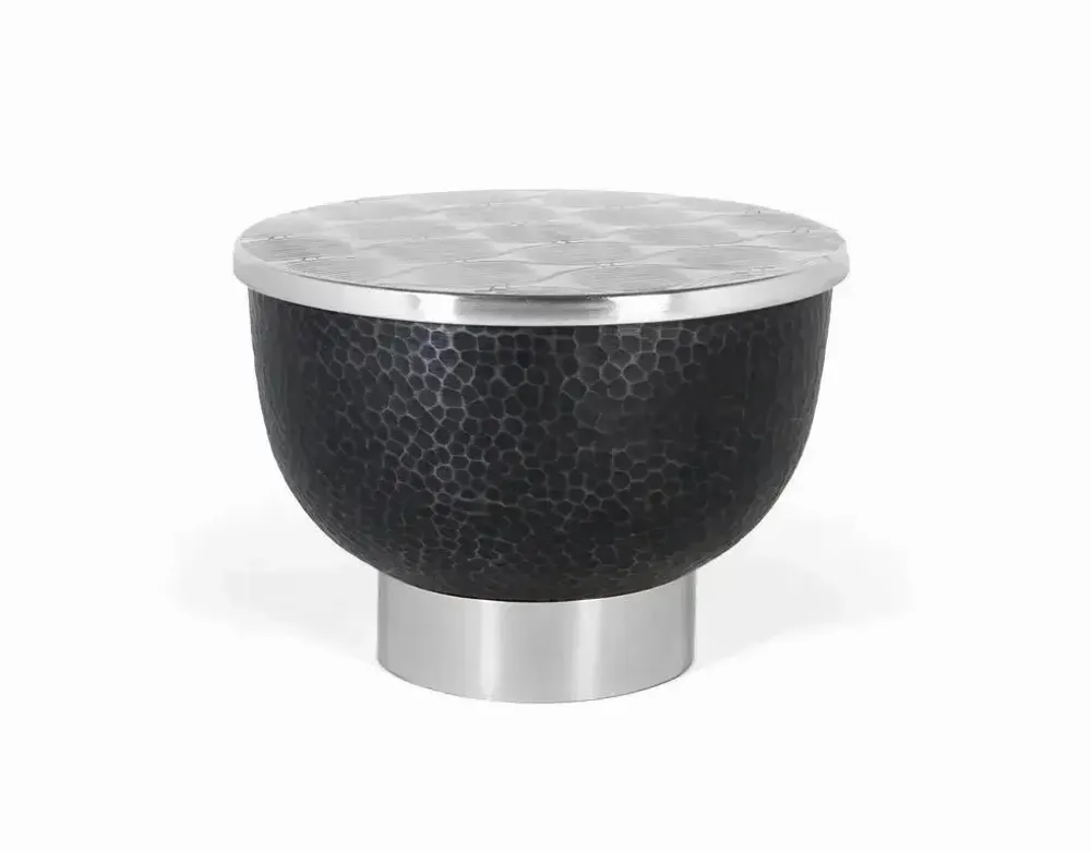 Tables basses - Table basse ronde en aluminium gris foncé - GINER Y COLOMER