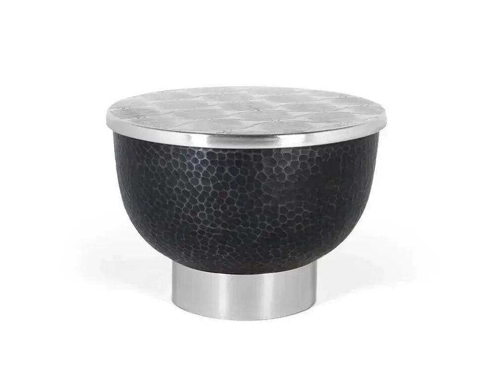 Coffee tables - Round coffee table in dark gray aluminum - GINER Y COLOMER