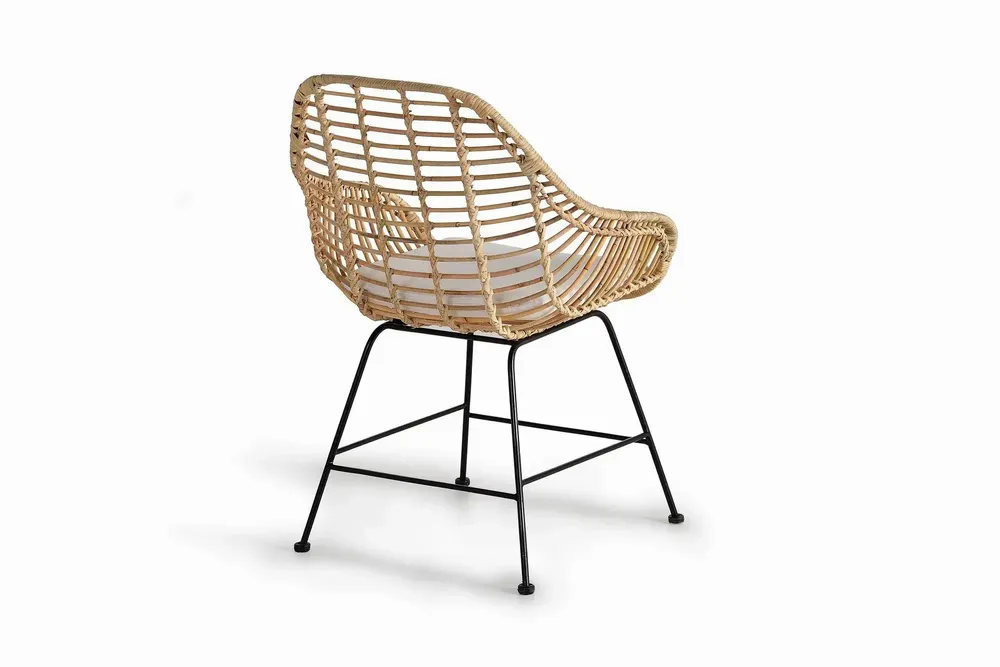 Chairs - Set of 2 rattan and metal chairs - GINER Y COLOMER