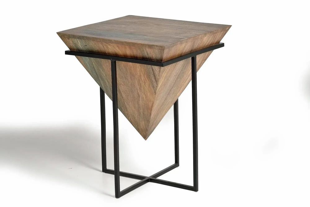 Tables basses - Table d'angle en bois de manguier en métal - GINER Y COLOMER