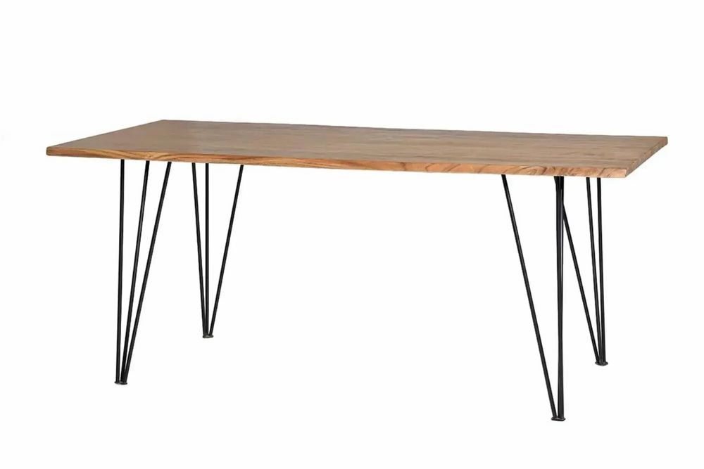 Dining Tables - Dining table in natural acacia wood and metal legs 10 seats - GINER Y COLOMER