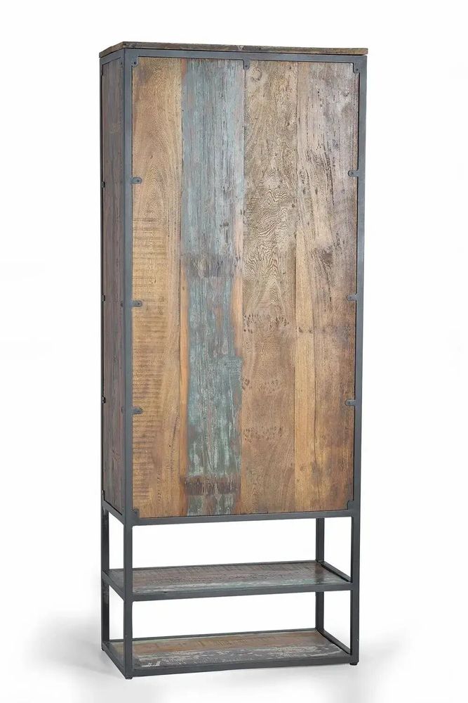 Sideboards - Recycled wood display case and multi-colored metal legs - GINER Y COLOMER