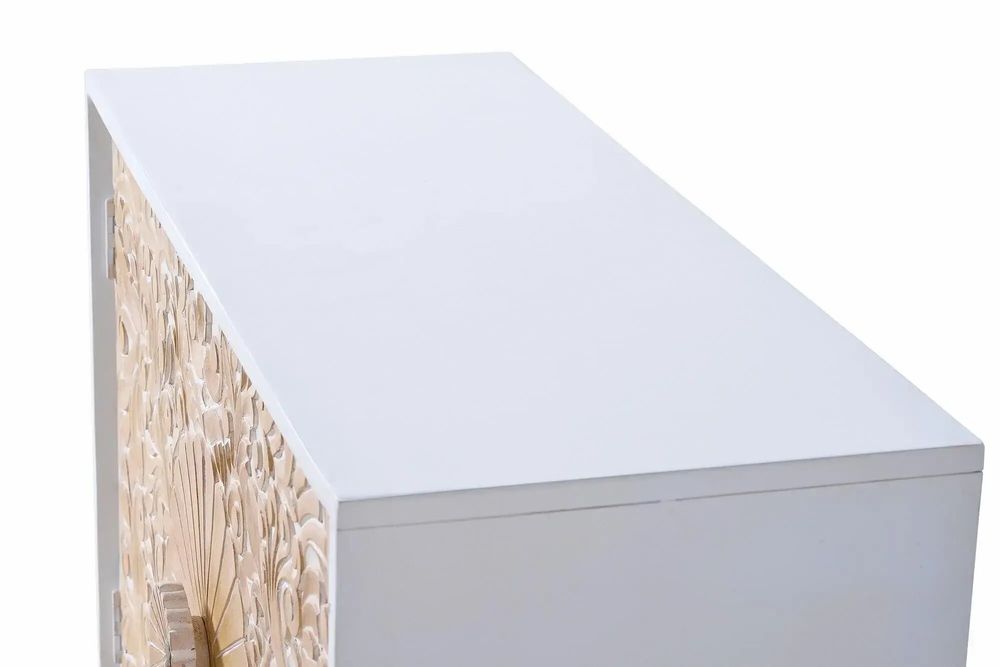 Buffets - Buffet en bois de manguier blanc et détails dorés - GINER Y COLOMER