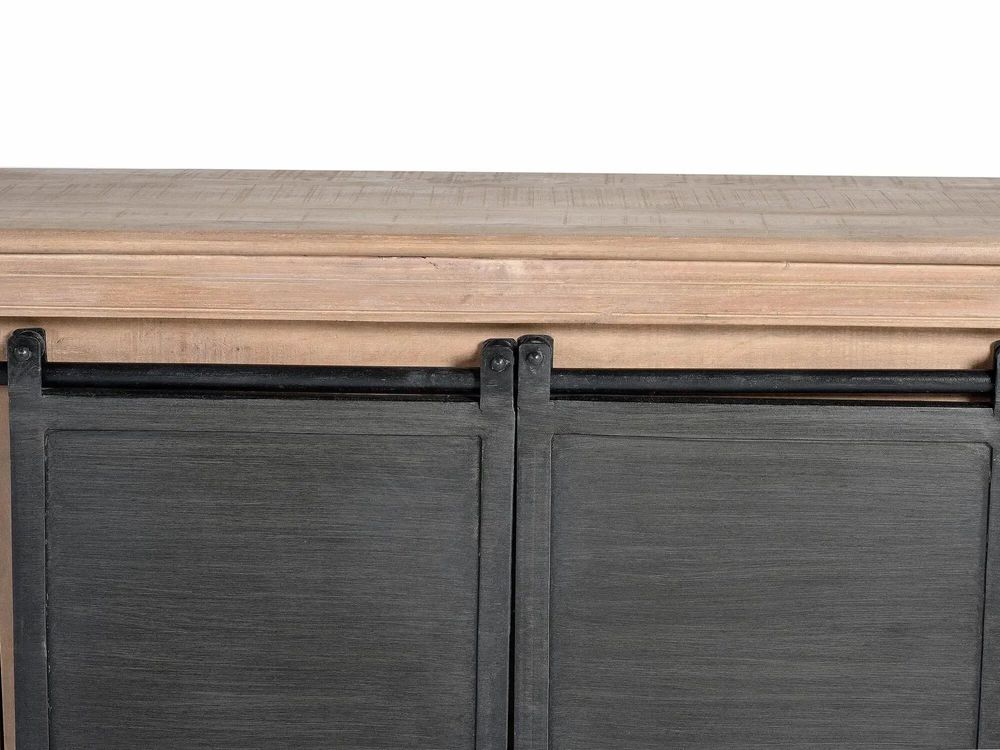 TV stands - TV cabinet in mango wood and legs in natural and gray metal - GINER Y COLOMER