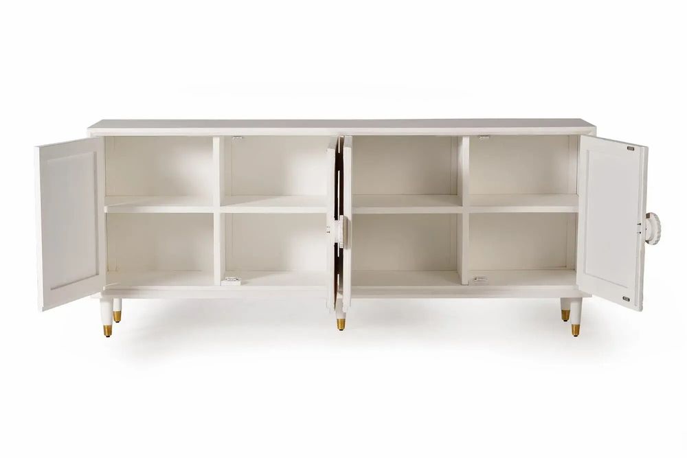 Buffets - Buffet en bois de manguier avec des détails en or blanc - GINER Y COLOMER
