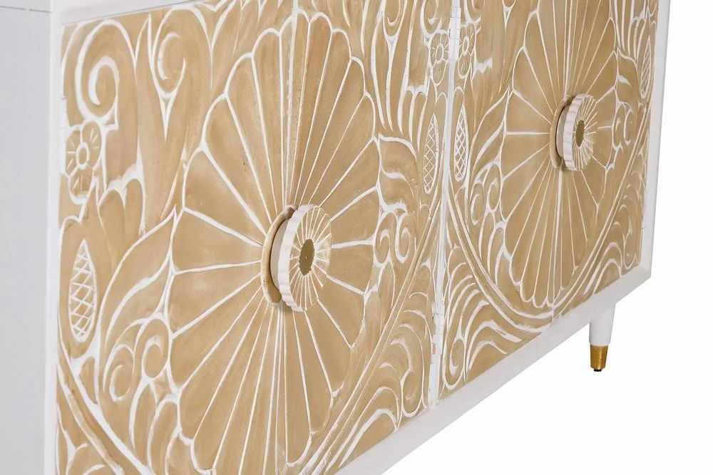 Buffets - Buffet en bois de manguier avec des détails en or blanc - GINER Y COLOMER