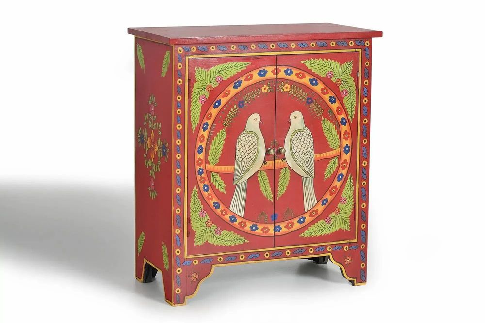 Commodes - Commode en bois de manguier avec détails multicolores peints à la main - GINER Y COLOMER