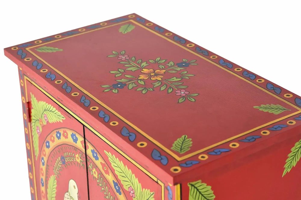 Commodes - Commode en bois de manguier avec détails multicolores peints à la main - GINER Y COLOMER