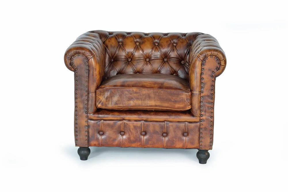 Armchairs - Chester armchair in natural leather - GINER Y COLOMER