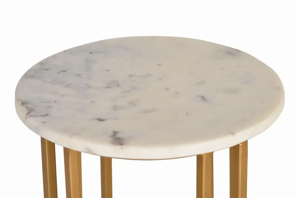 Tables basses - Table d'appoint avec plateau en marbre et pieds dorés - GINER Y COLOMER