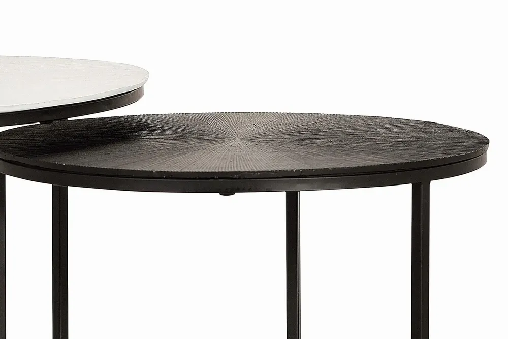 Tables basses - Lot de 2 tables basses avec structure et plateaux en métal - GINER Y COLOMER