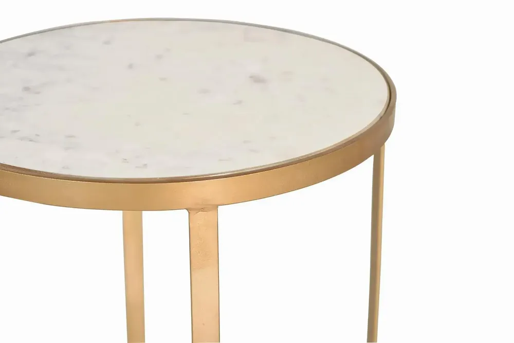 Tables basses - Table d'angle en marbre et métal - GINER Y COLOMER