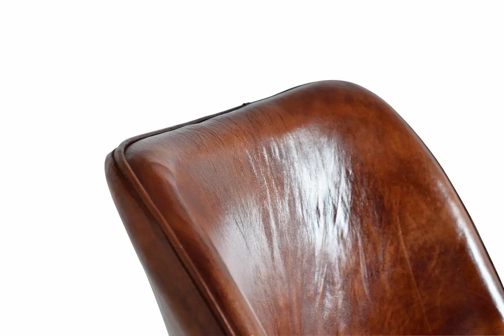 Chaises - Ensemble de 2 chaises en cuir naturel et pieds en métal - GINER Y COLOMER