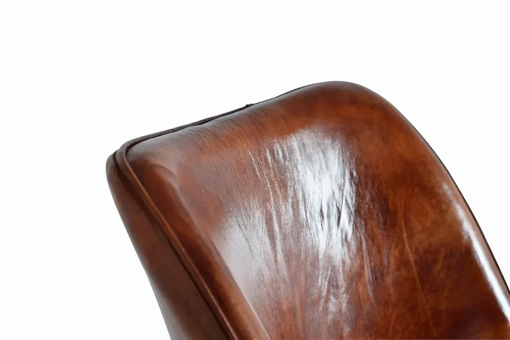 Chaises - Ensemble de 2 chaises en cuir naturel et pieds en métal - GINER Y COLOMER