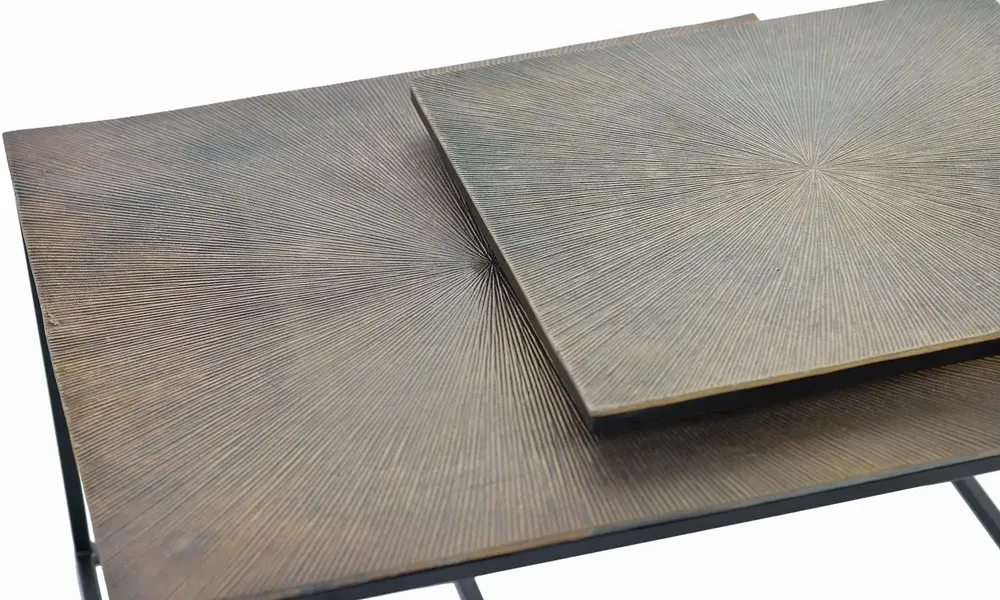 Tables basses - Lot de deux tables basses plateau bronze et pieds métal - GINER Y COLOMER