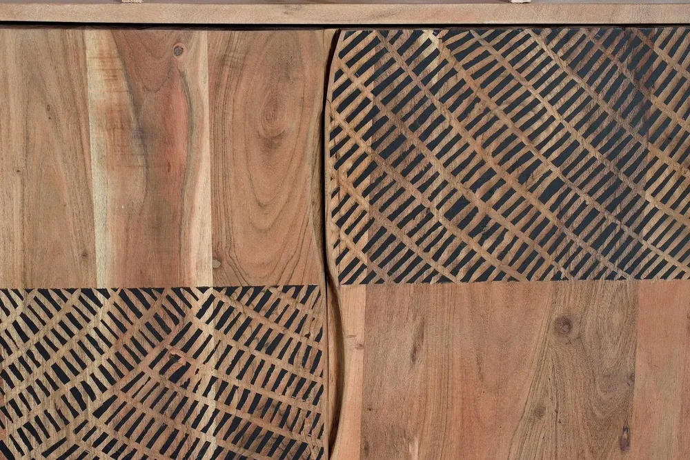 Shelves - Acacia wood shelf and natural-colored metal legs - GINER Y COLOMER