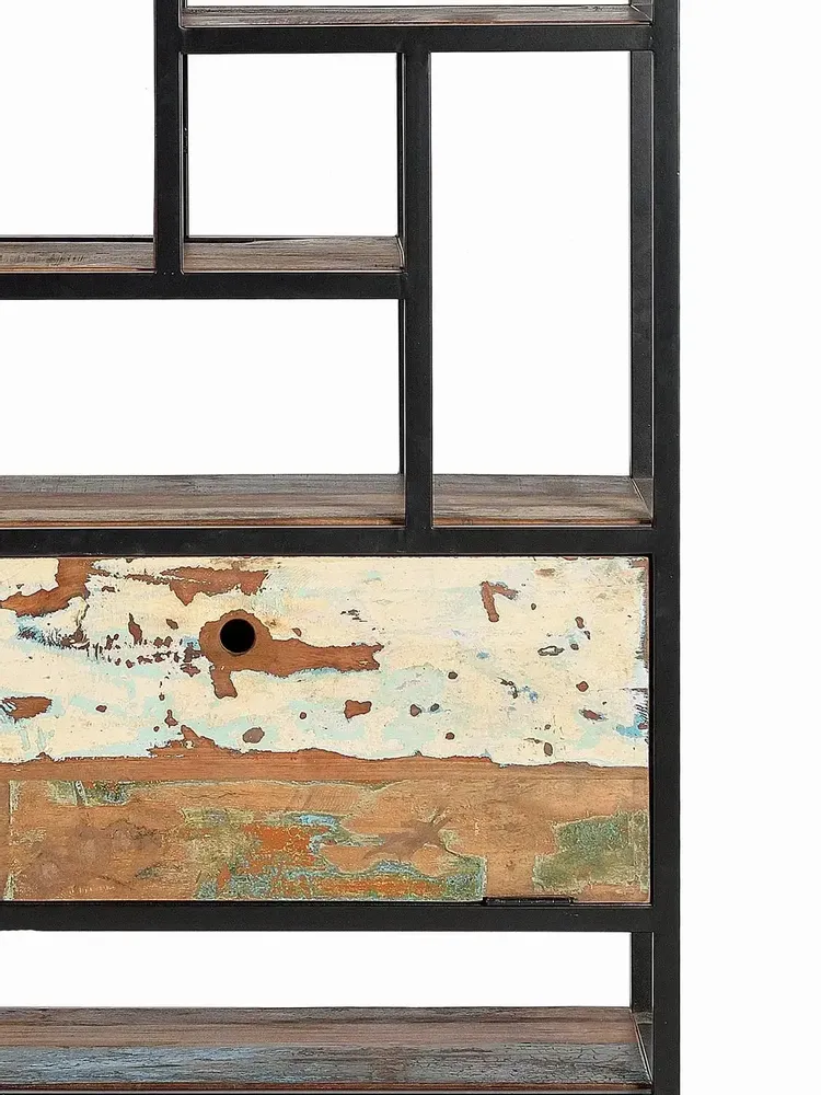 Etagères - Étagère en bois recyclé et métal de couleur foncée - GINER Y COLOMER