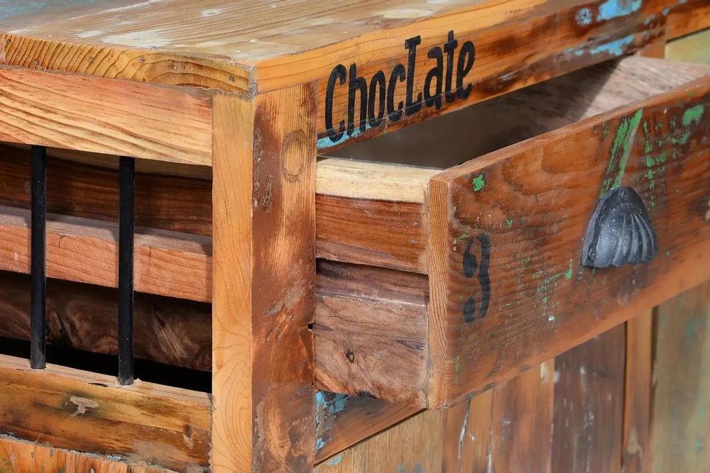 Buffets - Buffet en bois recyclé multicolore - GINER Y COLOMER