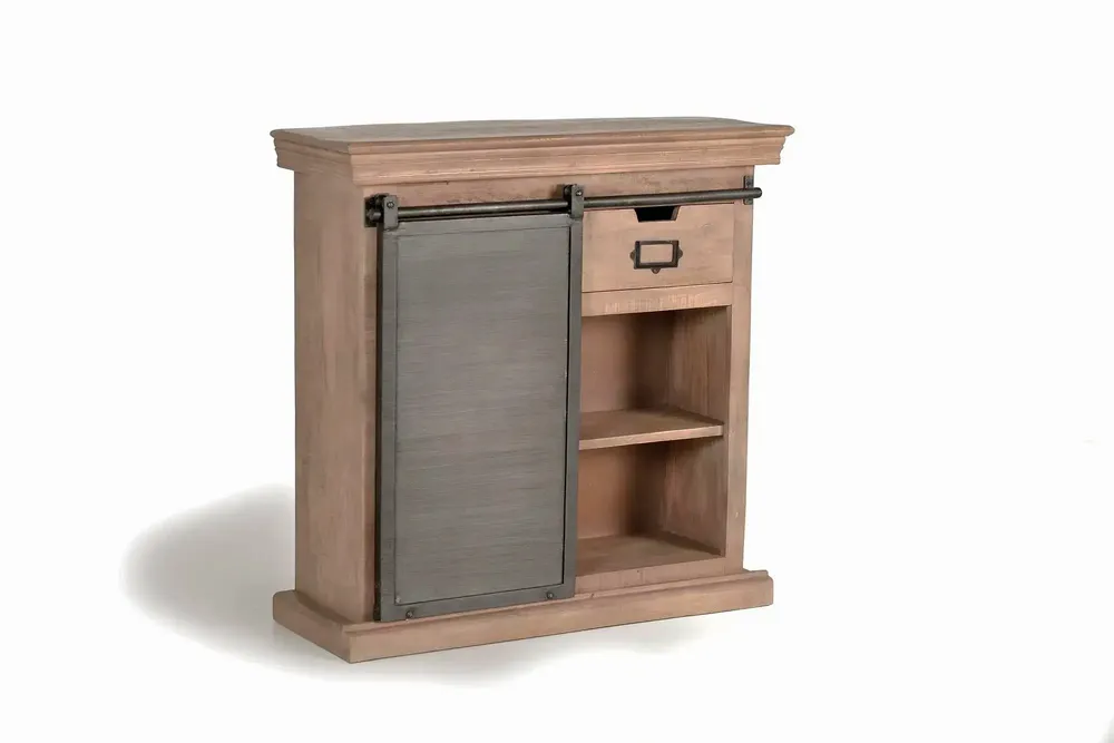 Console table - Mango wood console with sliding door - GINER Y COLOMER