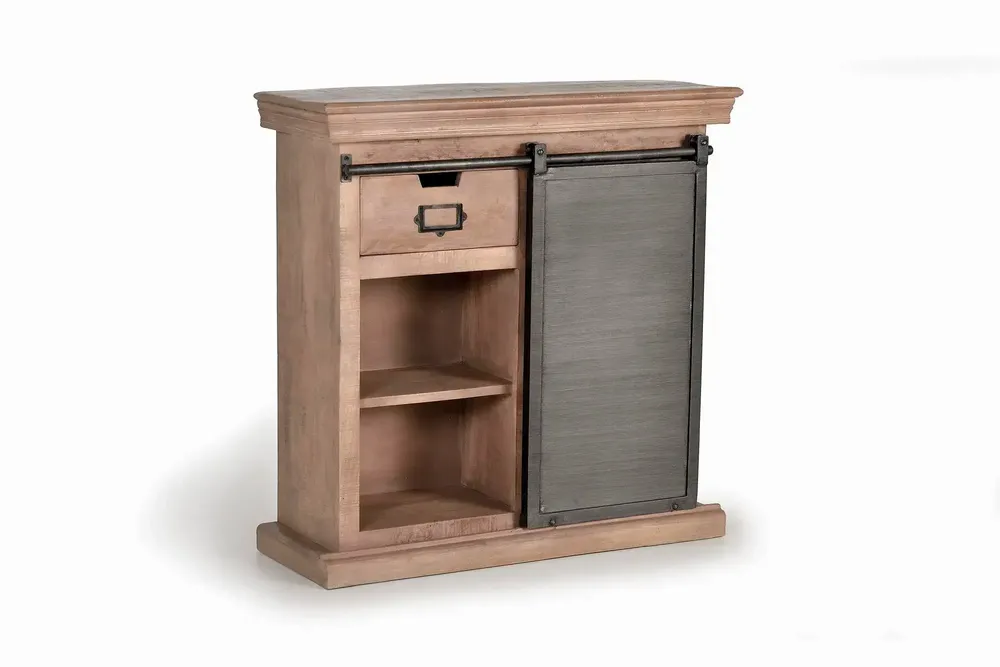 Console table - Mango wood console with sliding door - GINER Y COLOMER