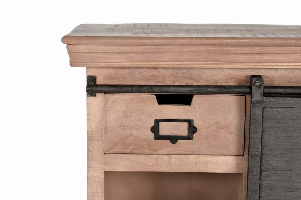 Console table - Mango wood console with sliding door - GINER Y COLOMER