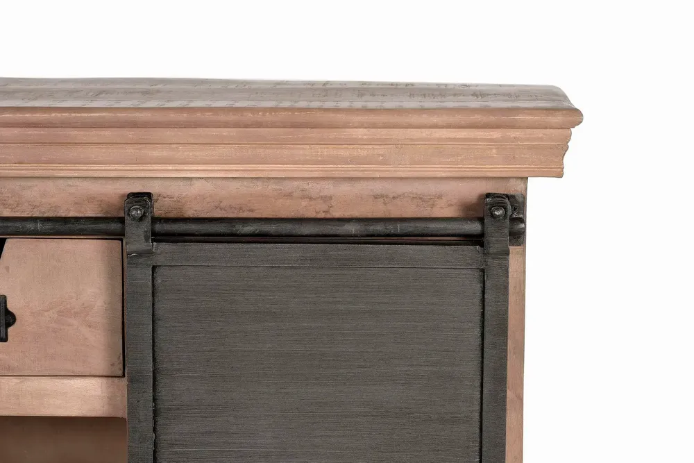 Console table - Mango wood console with sliding door - GINER Y COLOMER