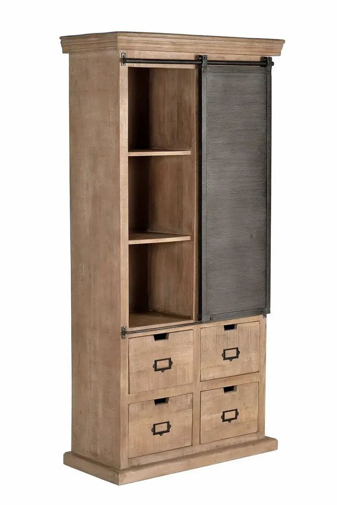 Shelves - Shelf in natural mango wood and metal details - GINER Y COLOMER
