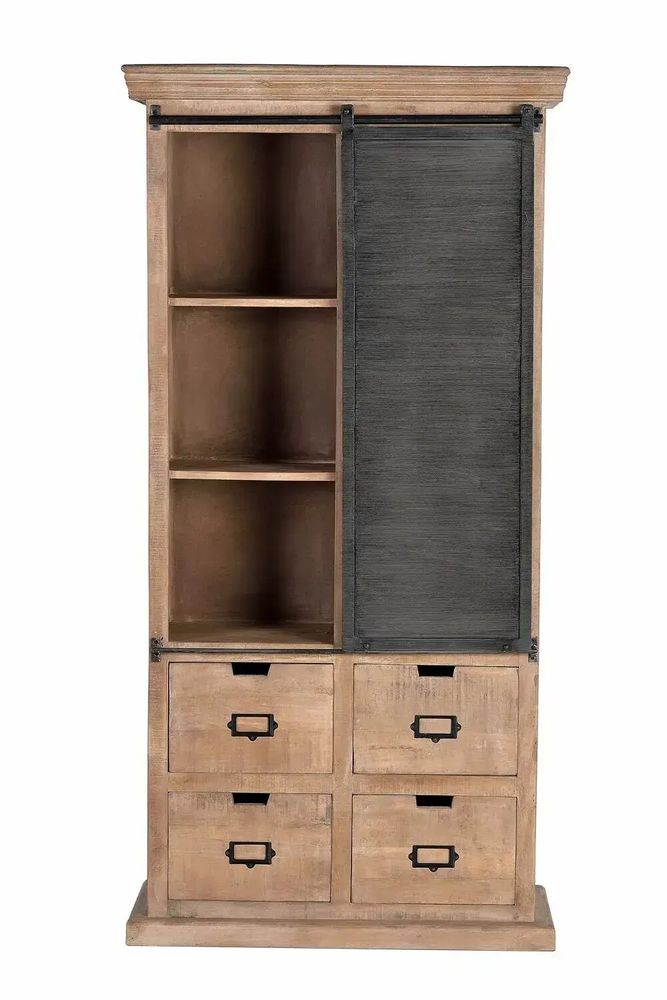 Shelves - Shelf in natural mango wood and metal details - GINER Y COLOMER