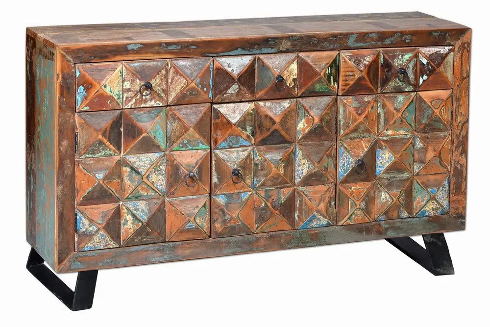 Buffets - Buffet en bois recyclé multicolore - GINER Y COLOMER