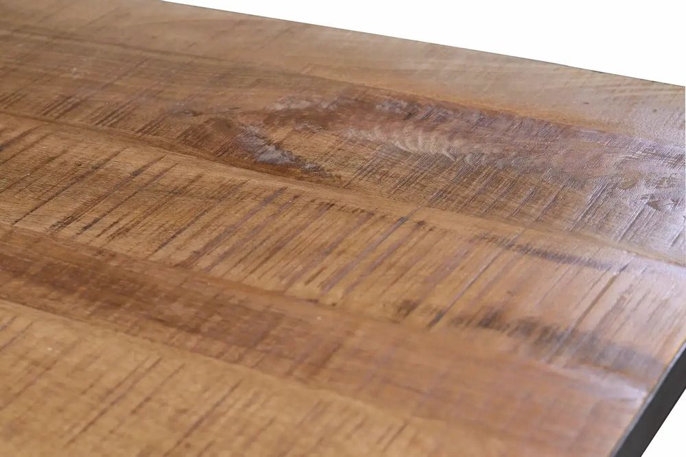 Tables Salle à Manger - Table à manger en métal et acacia naturel et noir 8 places - GINER Y COLOMER