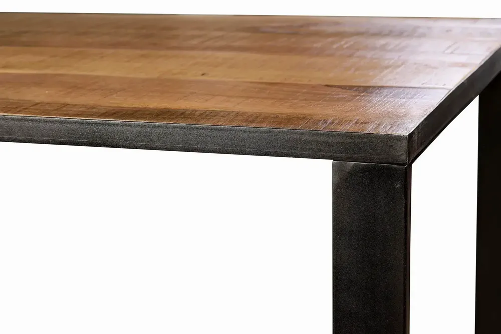 Tables Salle à Manger - Table à manger en métal et acacia naturel et noir 8 places - GINER Y COLOMER