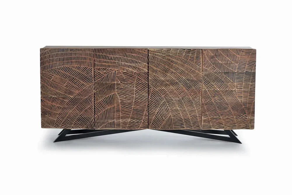 Buffets - Buffet en bois d'acacia et pieds en métal couleur naturelle - GINER Y COLOMER