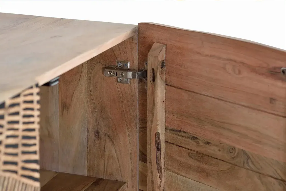 Buffets - Buffet en bois d'acacia et pieds en métal couleur naturelle - GINER Y COLOMER